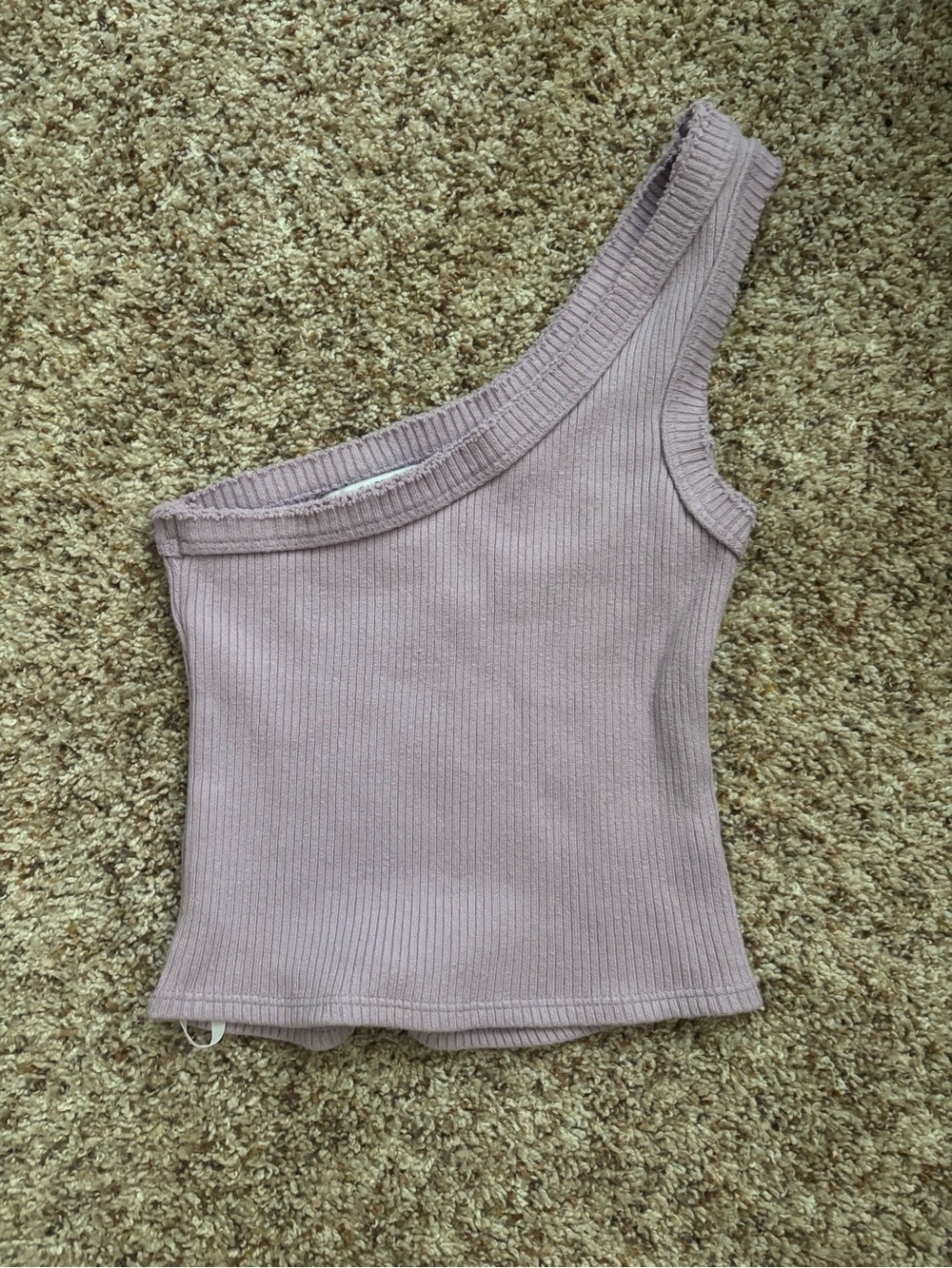 Urban Outfitters One-Shoulder Ribbed Tank — Mauve
